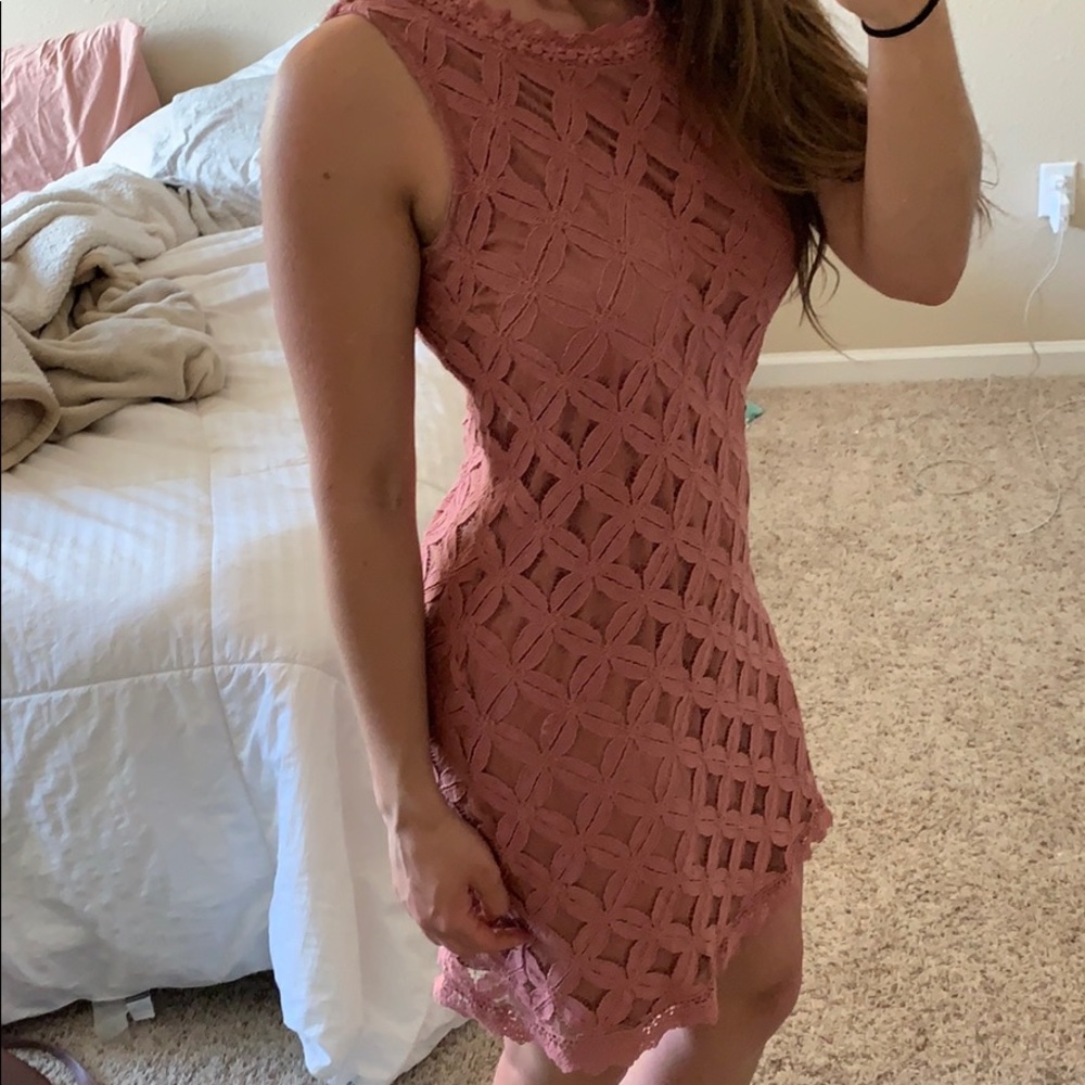 Pink lace dress
